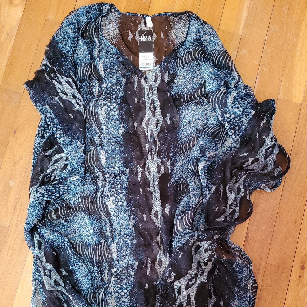 Bijoux Terner Animal Print Coverup Kaftan V-Neck (NWT)